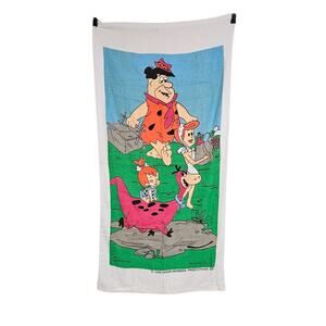 Vintage 1986 Jay Franco The Flintstones Hanna-Barbera 27"x54" Beach Towel
